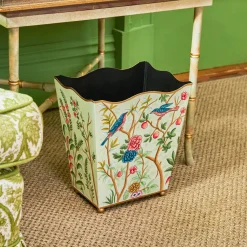 Mrs. Alice Chinoiserie Tole Waste Paper Bin< For Her | For The Homemaker