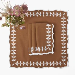 Mrs. Alice Chocolate Bow Laurel Napkins (Set of 4)< Napkins