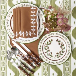 Mrs. Alice Chocolate Bow Laurel Napkins (Set of 4)< Napkins