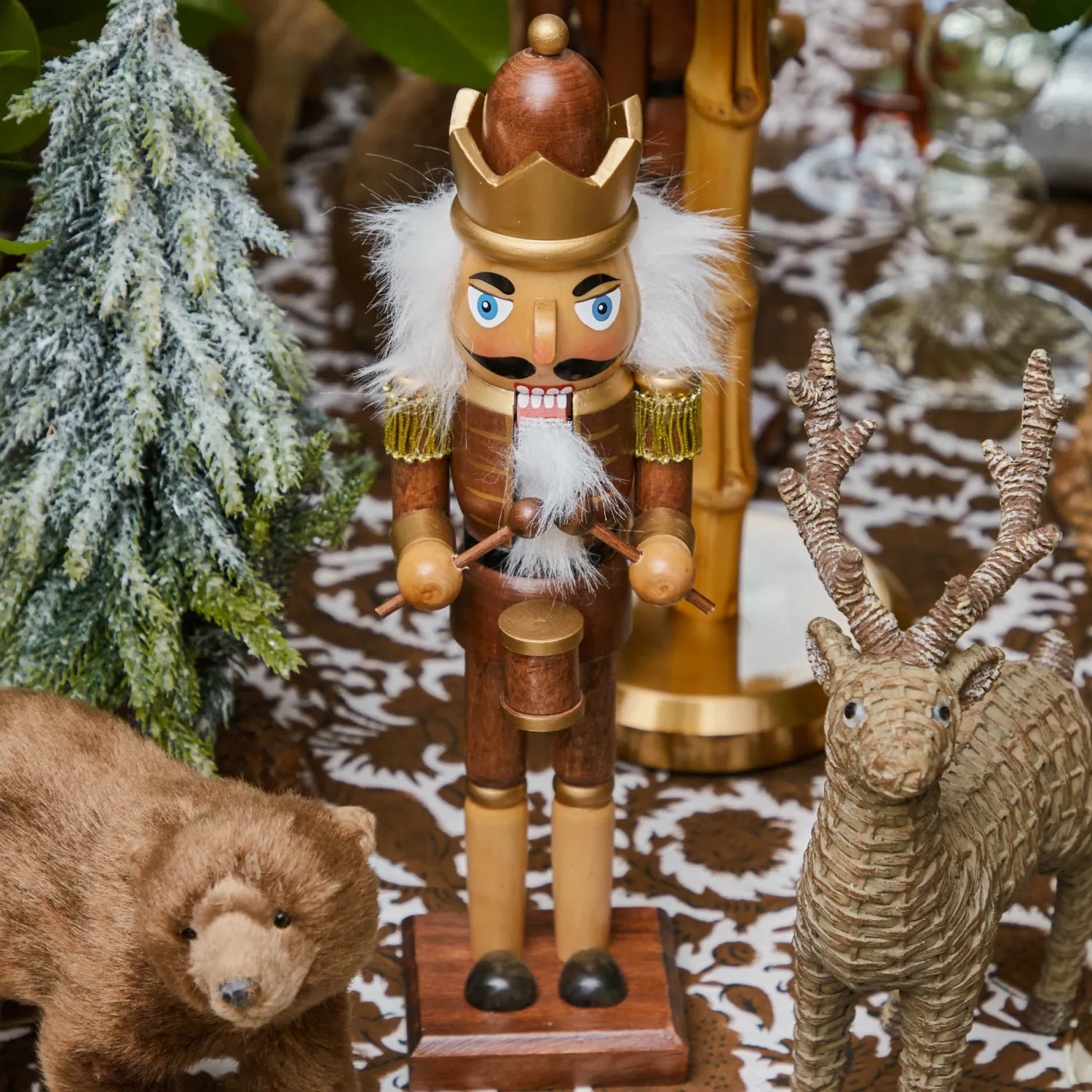 Mrs. Alice Chocolate Brown & Gold Nutcracker (Pair)< Christmas Decorations