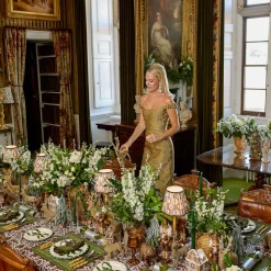 Mrs. Alice Chocolate Brown & Gold Nutcracker (Pair)< Christmas Decorations