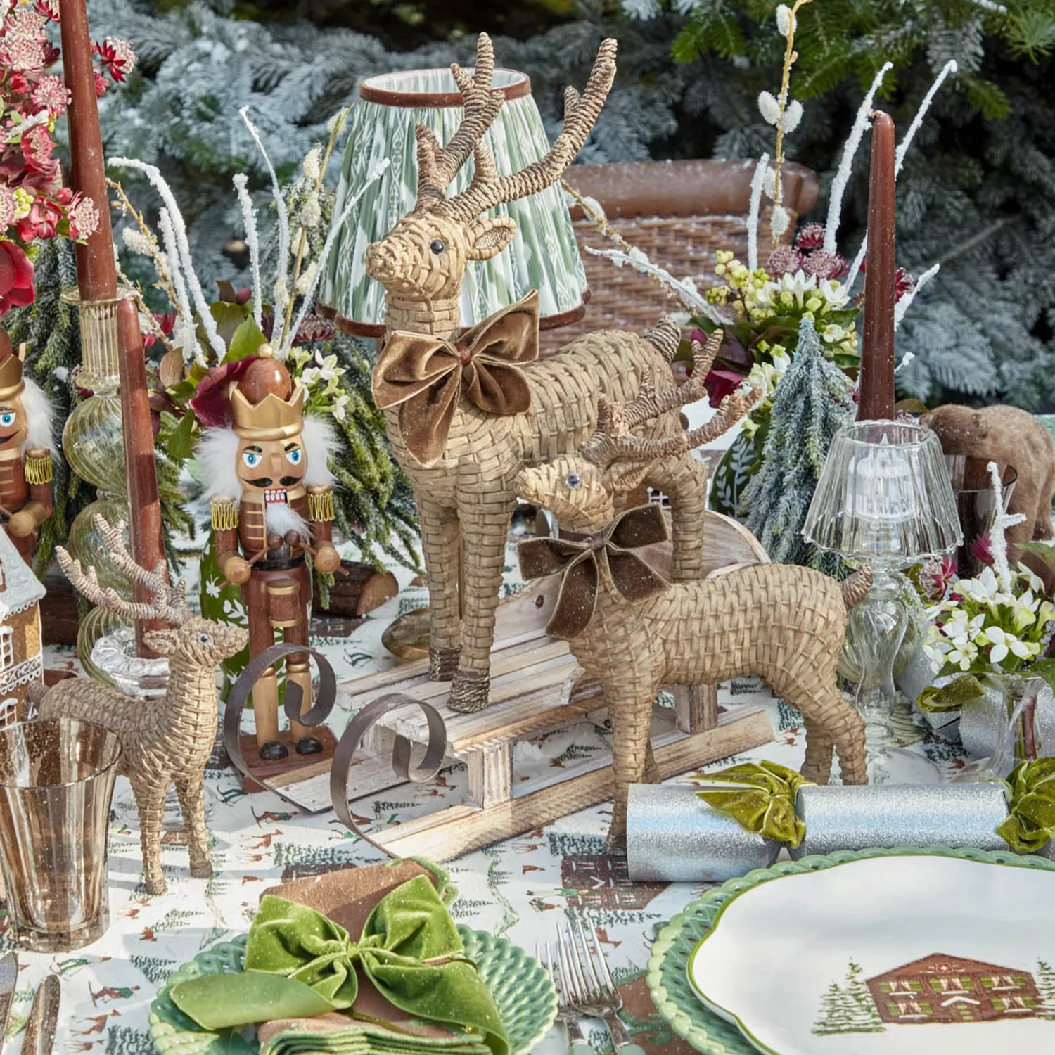 Mrs. Alice Chocolate Brown & Gold Nutcracker (Pair)< Christmas Decorations