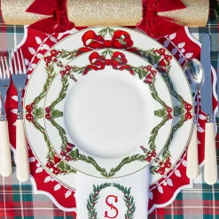 Mrs. Alice Christmas Garland Starter Plate (Set of 4)< Starter Plates | Crockery Sets