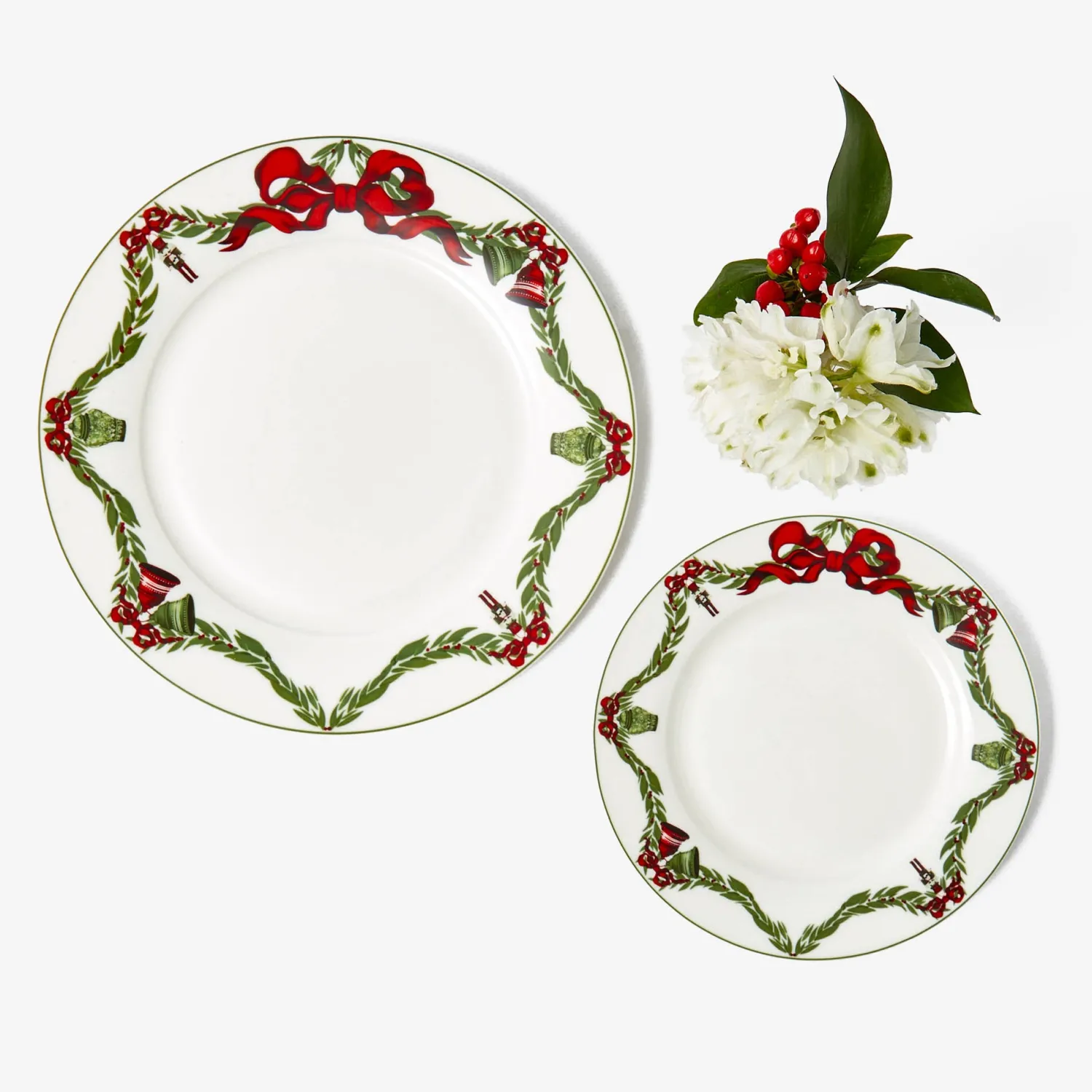 Mrs. Alice Christmas Garland Starter Plate (Set of 4)< Starter Plates | Crockery Sets