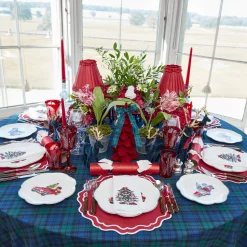 Mrs. Alice Christmas Tree White Linen Napkins (Set of 4)< Napkins