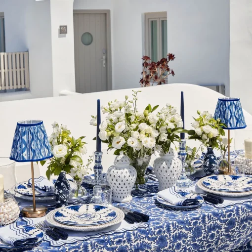 Mrs. Alice Cobalt Ikat Lampshade (18cm)< Lampshades