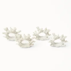Mrs. Alice Coral Napkin Ring (Set of 4)< Napkin Rings & Bows