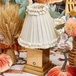 Mrs. Alice Cream Frilled Silk Lampshade (18cm)< Lampshades