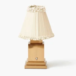 Mrs. Alice Cream Frilled Silk Lampshade (18cm)< Lampshades