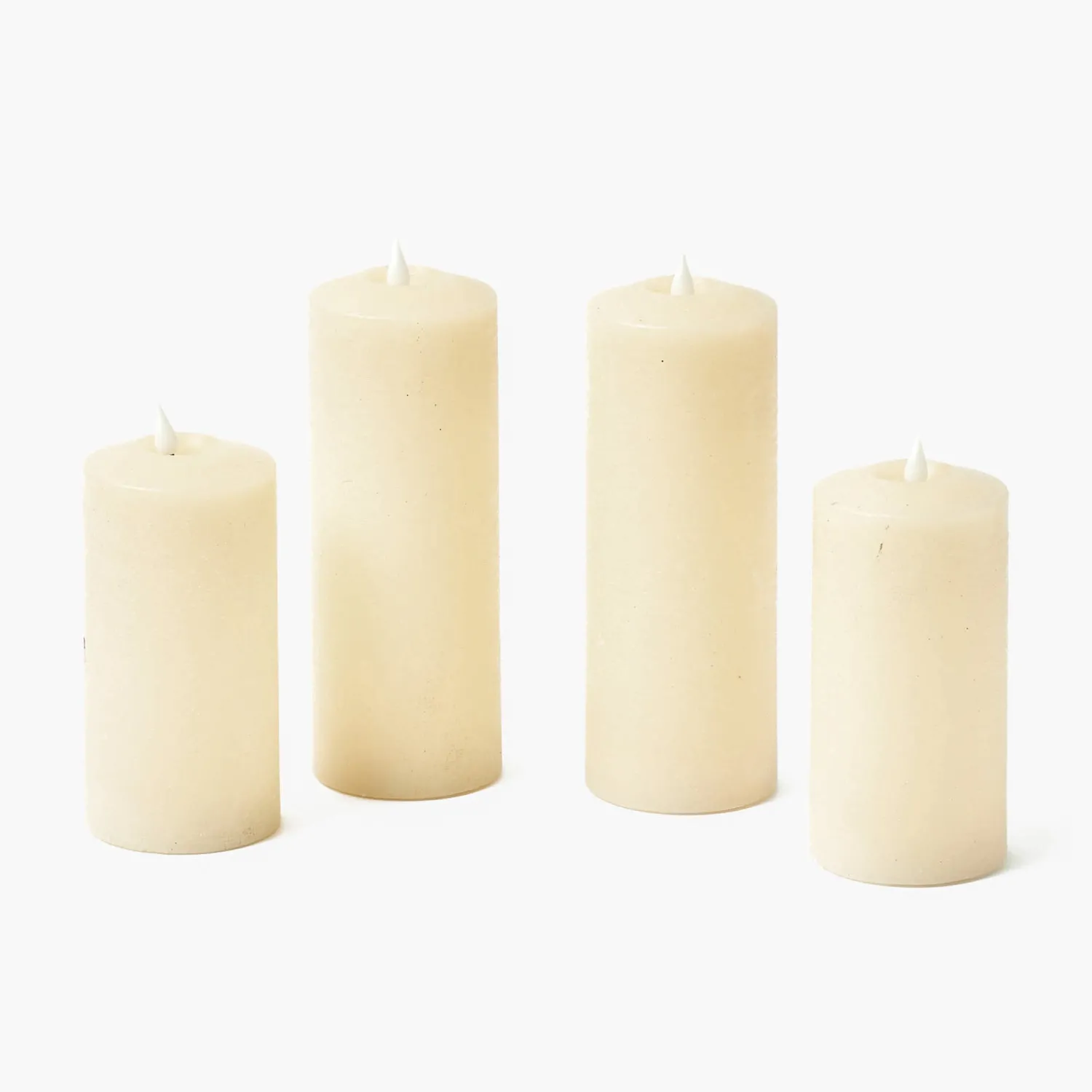 Mrs. Alice Cream LED Pillar Candle Set (Set of 4)< Candles | Candlescapes