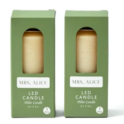 Mrs. Alice Cream LED Pillar Candle Set (Set of 4)< Candles | Candlescapes
