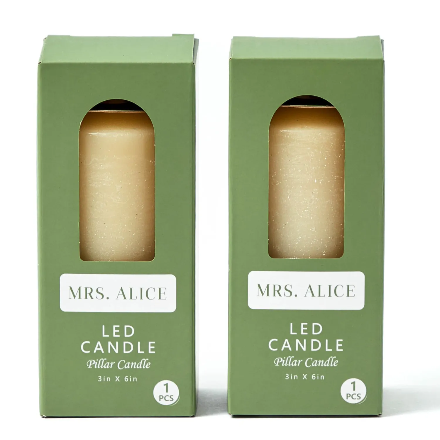 Mrs. Alice Cream LED Pillar Candle Set (Set of 4)< Candles | Candlescapes