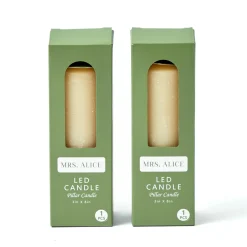 Mrs. Alice Cream LED Pillar Candle Set (Set of 4)< Candles | Candlescapes