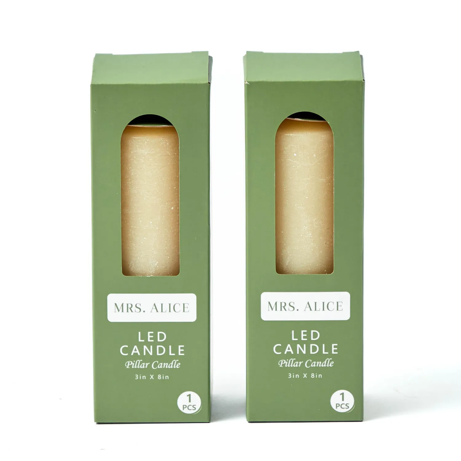 Mrs. Alice Cream LED Pillar Candle Set (Set of 4)< Candles | Candlescapes