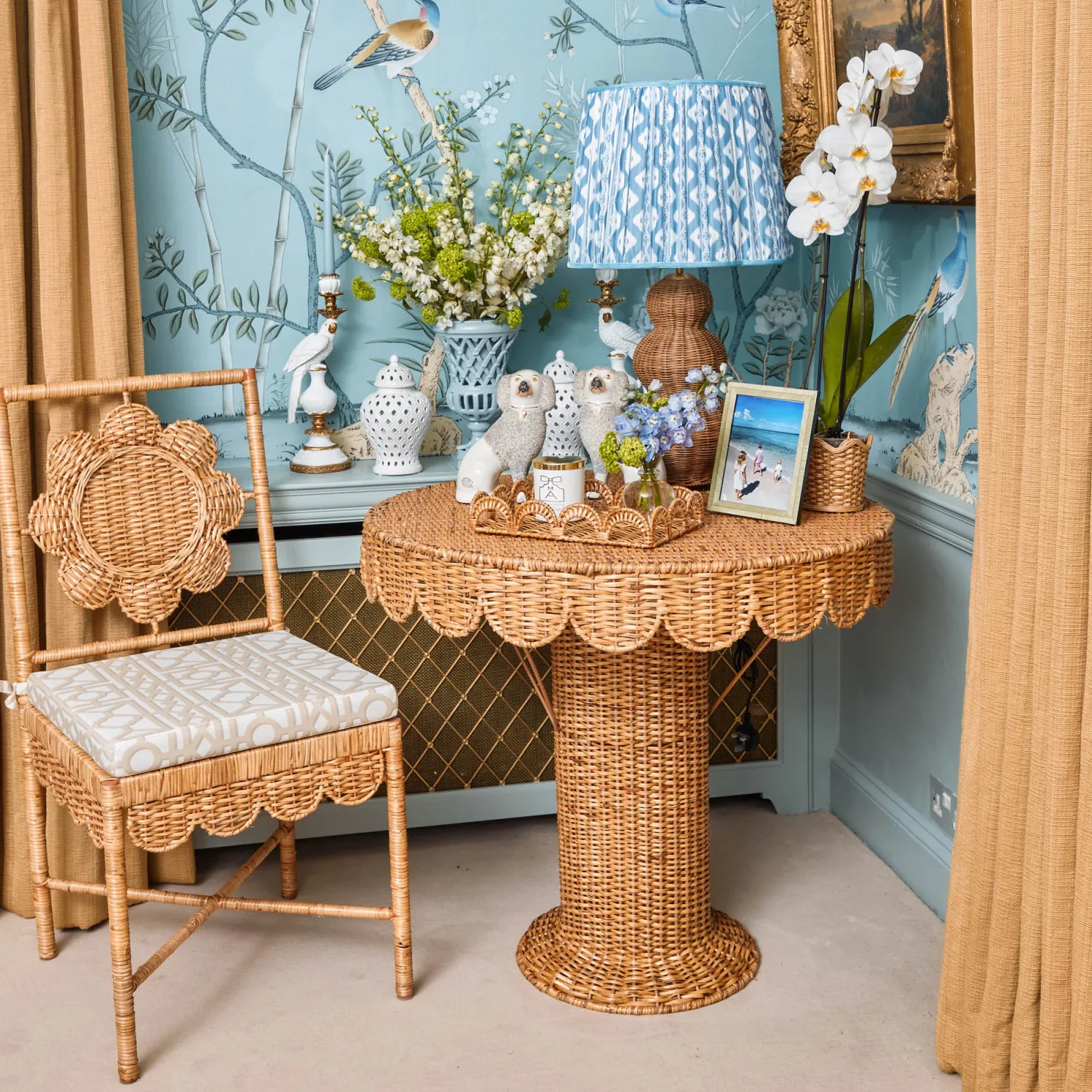 Mrs. Alice Daisy Rattan Chair with Pavilion Cushion< Furniture | Furniture