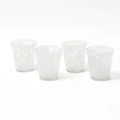 Mrs. Alice Dappled White Glasses (Set of 4)< Summer Glassware | Glasses