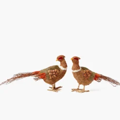 Mrs. Alice Decorative Raffia Pheasant (Pair)< Autumn Decorations