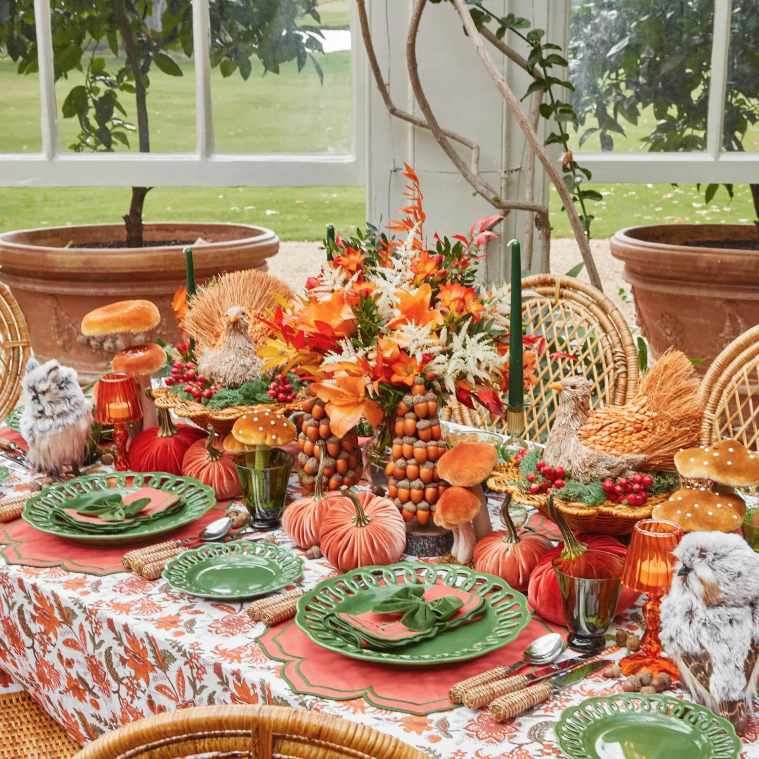 Mrs. Alice Decorative Raffia Turkey< Autumn Decorations