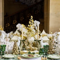 Mrs. Alice Dotty Gold Candle Holder (Pair)< Summer Candleware | Candle Holders