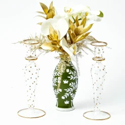 Mrs. Alice Dotty Gold Candle Holder (Pair)< Summer Candleware | Candle Holders