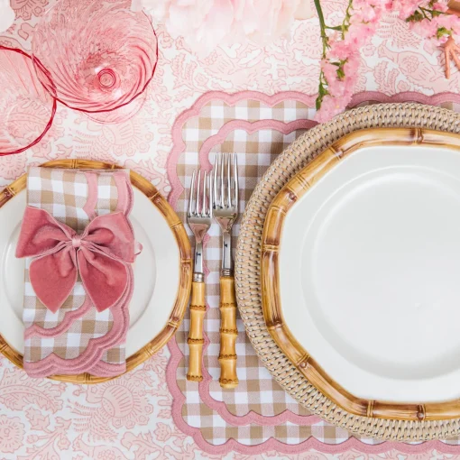 Mrs. Alice Dusty Pink Velvet Napkin Bows (Set of 4)< Napkin Rings & Bows