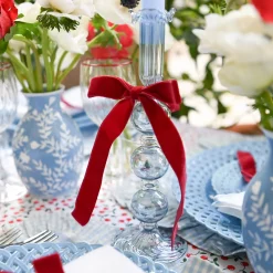 Mrs. Alice Eden Blue Candle Holder (Pair)< Summer Candleware | Candle Holders