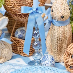 Mrs. Alice Eden Blue Candle Holder (Pair)< Summer Candleware | Candle Holders