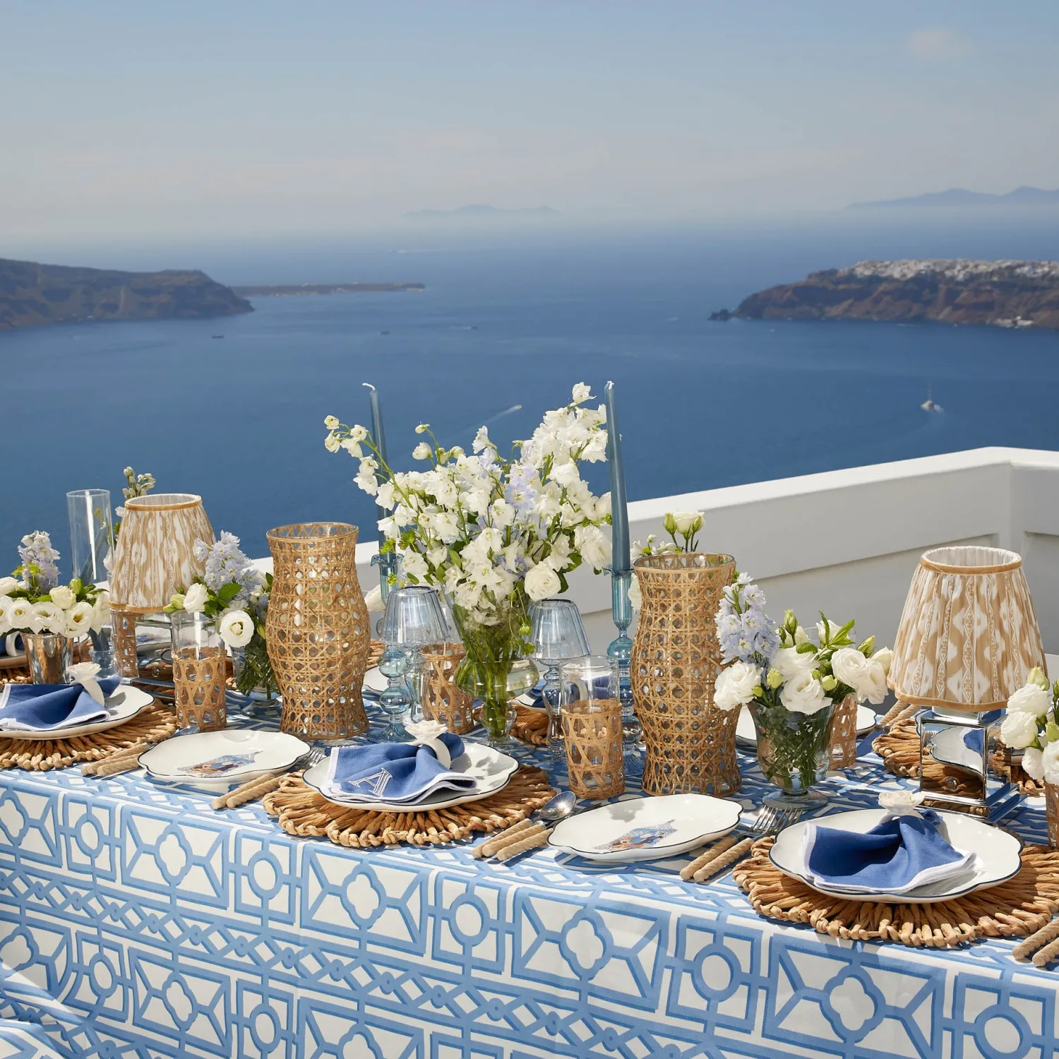 Mrs. Alice Eden Blue Candle Set (Navy)< Summer Glassware | Summer Candleware