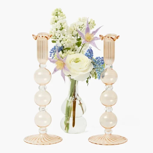Mrs. Alice Eden Chestnut Candle Set< Summer Glassware | Summer Candleware