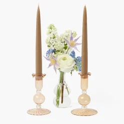Mrs. Alice Eden Chestnut Candle Set< Summer Glassware | Summer Candleware