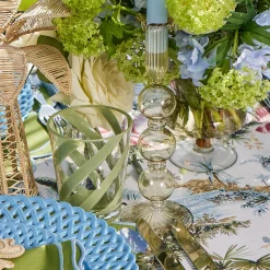 Mrs. Alice Eden Green Candle Holders (Pair)< Summer Glassware | Summer Candleware