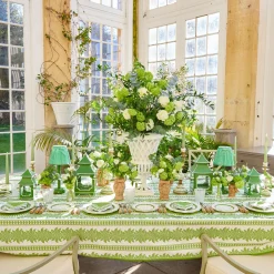 Mrs. Alice Eden Green Candle Holders (Pair)< Summer Glassware | Summer Candleware