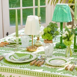 Mrs. Alice Eden Green Candle Holders (Pair)< Summer Glassware | Summer Candleware