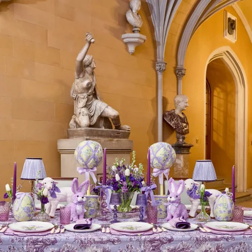 Mrs. Alice Eden Purple Ribboned Candle Set< Candles | Candlescapes