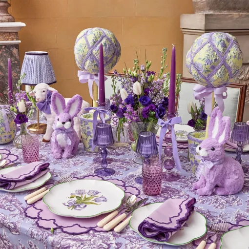 Mrs. Alice Eden Purple Ribboned Candle Set< Candles | Candlescapes