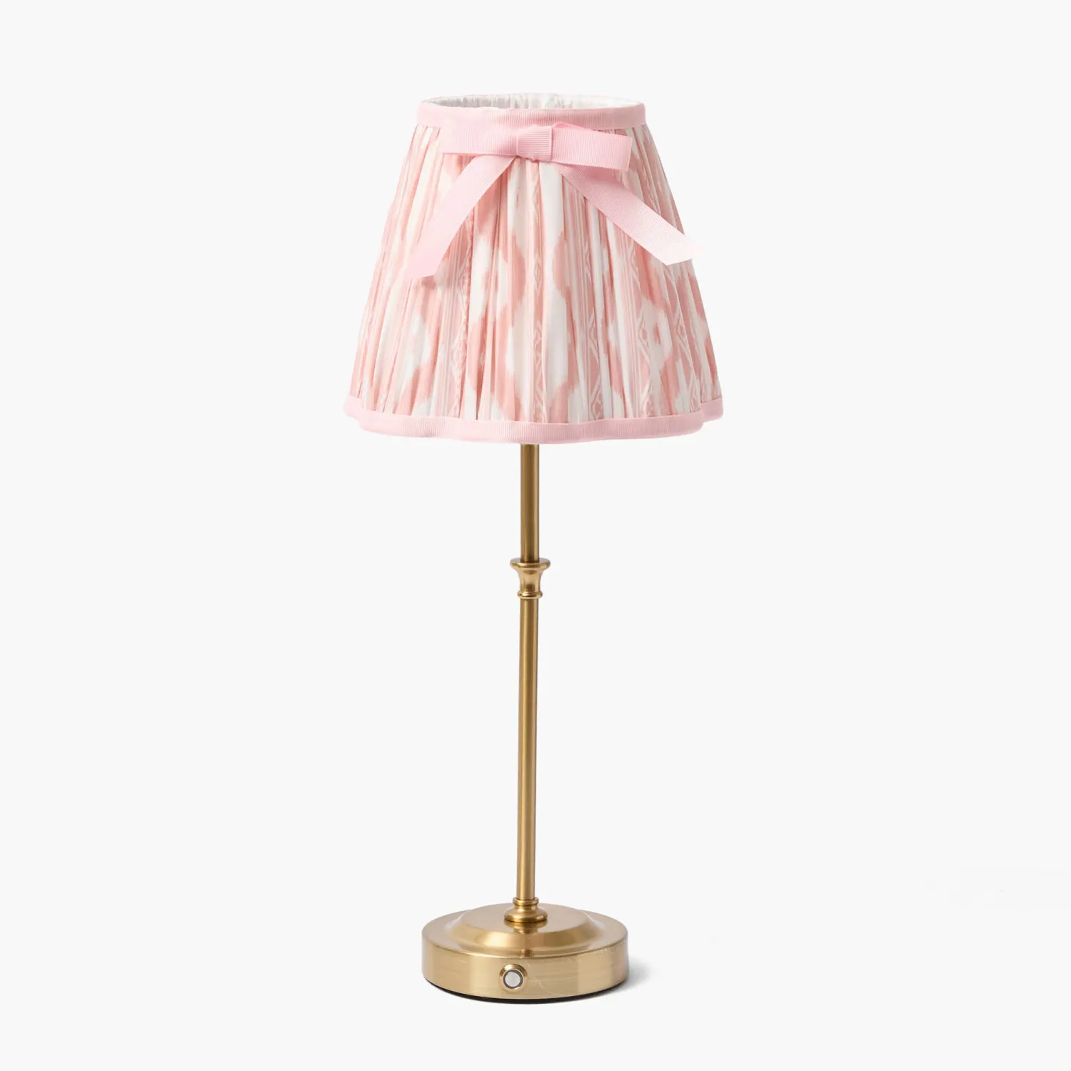 Mrs. Alice Edie Tall Rechargeable Lamp with Pink Ikat Bow Shade (18cm)< Rechargeable Table Lamps | For Her