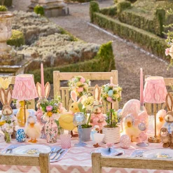 Mrs. Alice Edie Tall Rechargeable Lamp with Pink Ikat Bow Shade (18cm)< Rechargeable Table Lamps | For Her