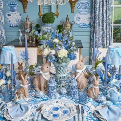 Mrs. Alice Edie Tall Rechargeable Lamp with Soft Blue Lotus Bow Shade (18cm)< Rechargeable Table Lamps | For Her