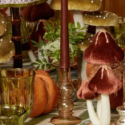 Mrs. Alice Elise Medium Amber Candle Holder (Pair)< Candle Holders