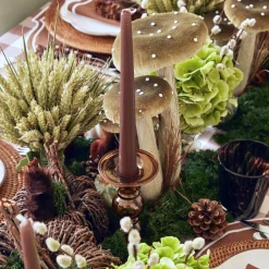 Mrs. Alice Elise Medium Amber Candle Holder (Pair)< Candle Holders