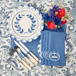 Mrs. Alice Elizabeth Blue Garland Dinner Plates (Set of 4)< Dinner Plates | Crockery Sets