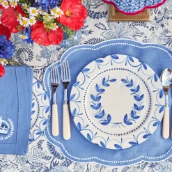 Mrs. Alice Elizabeth Blue Garland Dinner Plates (Set of 4)< Dinner Plates | Crockery Sets