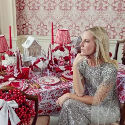 Mrs. Alice Elizabeth Red Garland Dinner Plates (Set of 4)< Dinner Plates | Crockery Sets