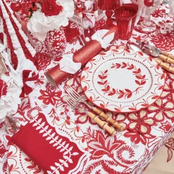 Mrs. Alice Elizabeth Red Garland Dinner Plates (Set of 4)< Dinner Plates | Crockery Sets