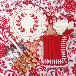 Mrs. Alice Elizabeth Red Garland Dinner Plates (Set of 4)< Dinner Plates | Crockery Sets