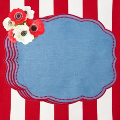 Mrs. Alice Eloise Blue & Red Placemats (Set of 4)< Placemats