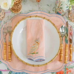 Mrs. Alice Eloise Coral & Blue Placemats & Parrot Napkins (Set of 4)< Summer Table Linen