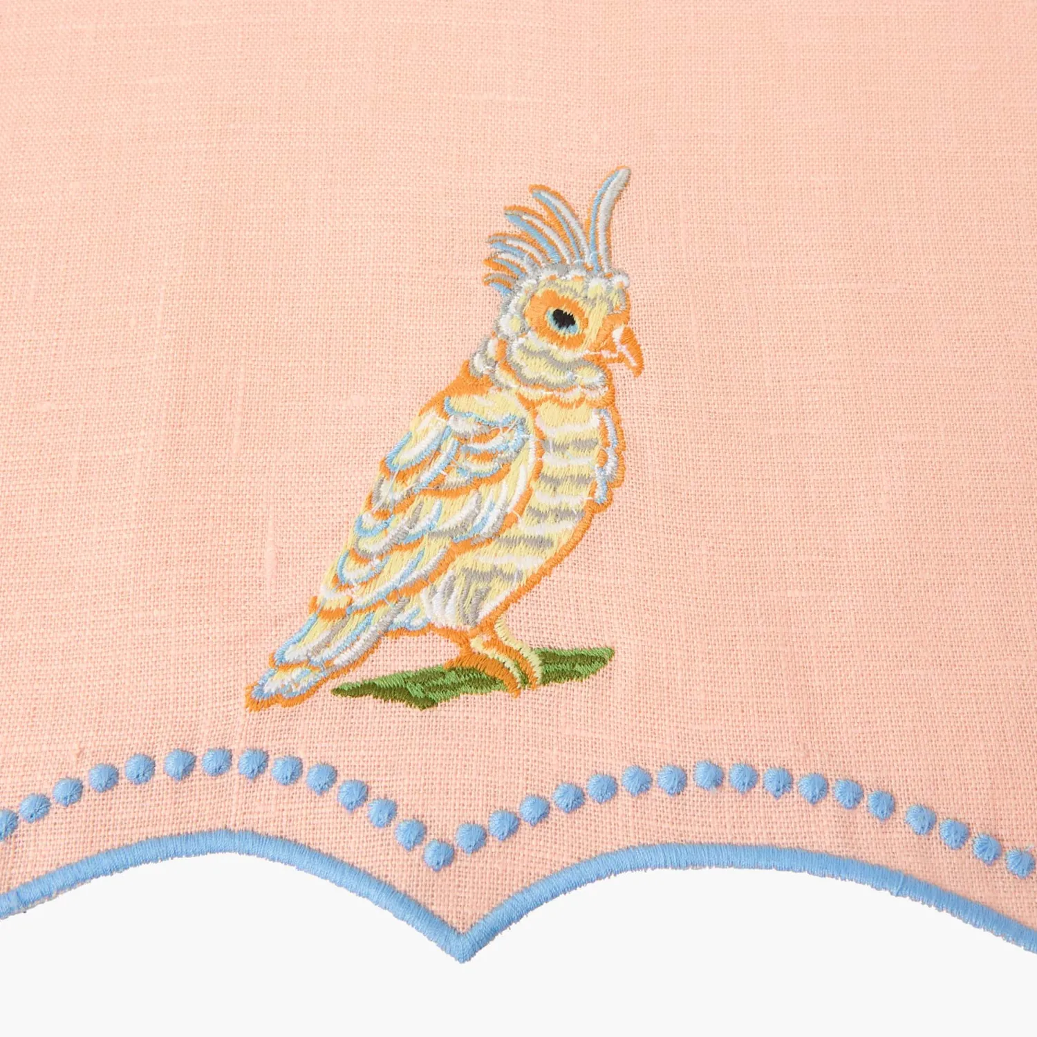 Mrs. Alice Eloise Coral & Blue Placemats & Parrot Napkins (Set of 4)< Summer Table Linen