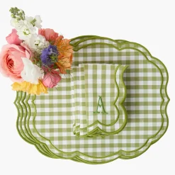 Mrs. Alice Eloise Green Gingham Placemats (Set of 4)< Summer Table Linen | Placemats