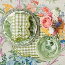 Mrs. Alice Eloise Green Gingham Placemats (Set of 4)< Summer Table Linen | Placemats